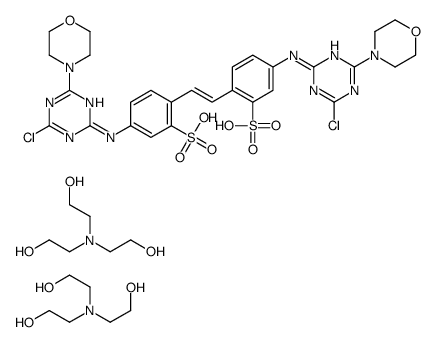 4,4'-bis[(4-chloro-6-morpholino-1,3,5-triazin-2-yl)amino]stilbene-2,2'-disulphonic acid, compound with 2,2',2''-nitrilotriethanol (1:2)结构式