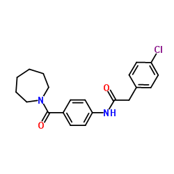 N-[4-(1-Azepanylcarbonyl)phenyl]-2-(4-chlorophenyl)acetamide Structure