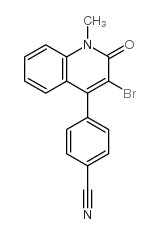 3-溴-4-(4-氰基苯基)-1-甲基-2-氧代-1,2-二氢喹啉结构式