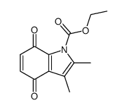 1-ethoxycarbonyl-4,7-dihydro-2,3-dimethylindole-4,7-dione结构式