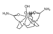 [Eu(1,4,7-tris(carbamoylmethyl)-1,4,7,10-tetraazacyclododecane)(H2O)2](3+)结构式