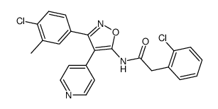3-(4-Chloro-3-methylphenyl)-5-[(2-chlorophenyl)acetylamino]-4-(4-pyridyl)isoxazole结构式