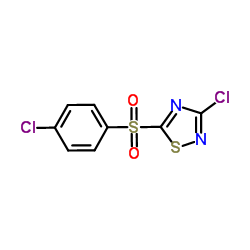 3-Chloro-5-[(4-chlorophenyl)sulfonyl]-1,2,4-thiadiazole结构式