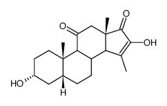 3α,16-Dihydroxy-15-methyl-5β-androst-15-en-11,17-dion结构式