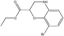ETHYL 8-BROMO-3,4-DIHYDRO-2H-BENZO[B][1,4]OXAZINE-2-CARBOXYLATE结构式