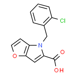 4-(2-Chlorobenzyl)-4H-furo[3,2-b]pyrrole-5-carboxylic acid structure