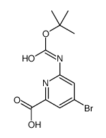 4-bromo-6-[(2-methylpropan-2-yl)oxycarbonylamino]pyridine-2-carboxylic acid结构式
