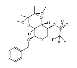 (2S,3S,4aS,5R,8S,8aS)-5-(benzyloxy)-2,3-dimethoxy-2,3-dimethylhexahydro-2H-pyrano[4,3-b][1,4]dioxin-8-yl trifluoromethanesulfonate Structure