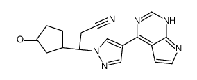 (3R)-3-(3-oxocyclopentyl)-3-[4-(7H-pyrrolo[2,3-d]pyrimidin-4-yl)pyrazol-1-yl]propanenitrile结构式
