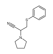 2-(1-pyrrolidinyl)-3-phenylthiopropionitrile结构式