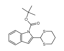 tert-butyl 2-(1,3-dithian-2-yl)-1H-indole-1-carboxylate结构式
