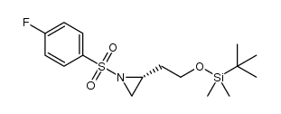 (2R)-2-(2-[[tert-butyl(dimethyl)silyl]oxy]ethyl)-1-(4-fluorobenzenesulfonyl)aziridine结构式