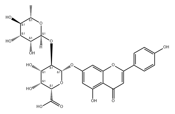 芹菜素 7-[鼠李糖-(1->2)-半乳糖醛酸苷]结构式