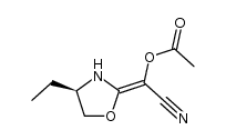 methyl (R)-(-)-(E)-(4-ethyl-2-oxazolidinylidene)cyanoacetate结构式