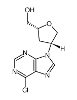 (2R-cis)-4-(6-chloro-9H-purin-9-yl)tetrahydrofuran-2-methanol Structure