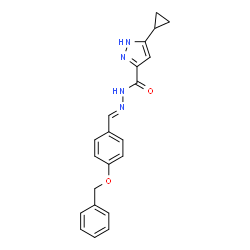 (E)-N-(4-(benzyloxy)benzylidene)-3-cyclopropyl-1H-pyrazole-5-carbohydrazide结构式