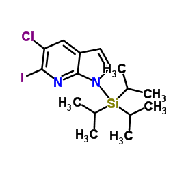 5-Chloro-6-iodo-1-(triisopropylsilyl)-1H-pyrrolo[2,3-b]pyridine结构式