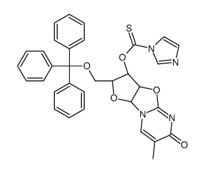 O-[(2R,3R,9aR)-7-methyl-6-oxo-2-(trityloxymethyl)-2,3,3a,9a-tetrahydrofuro[1,2][1,3]oxazolo[3,4-a]pyrimidin-3-yl] imidazole-1-carbothioate Structure