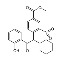 4-[1-cyclohexyl-2-(2-hydroxy-phenyl)-2-oxo-ethyl]-3-nitrobenzoic acid methyl ester结构式