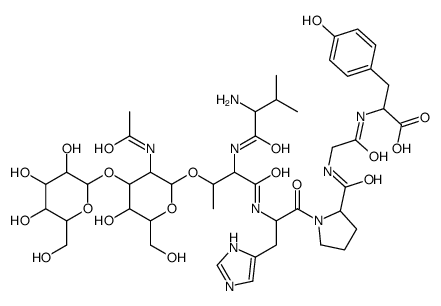 Val(galactosyl-3-galactosyl-N-acetyl)thr-his-pro-gly-tyr structure