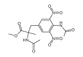 N-acetyl-2-methyl-3(4-acetylamino-3,5-dinitro)phenylalanine methyl ester Structure