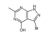 2-Methyl-5-bromo-4(3H)-oxo-7H-pyrazolo<3,4-d>pyrimidine Structure