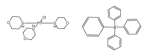 (Pt(1,4-thioxane)3Cl)(BPh4)结构式