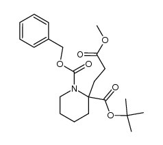 tert-butyl N-(benzyloxycarbonyl)-2-(methoxycarbonylethyl)-pipecolate Structure