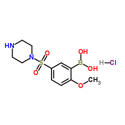 (2-Methoxy-5-(piperazin-1-ylsulfonyl)phenyl)boronic acid hydrochloride Structure