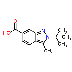 2-tert-butyl-3-Methyl-2H-indazole-6-carboxylic acid structure