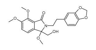 2-[2-(benzo[1,3]dioxol-5-yl)ethyl]-3-hydroxymethyl-3,6,7-trimethoxy-2,3-dihydro-1H-isoindol-1-one结构式