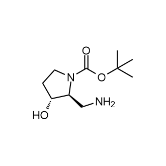tert-Butyl (2S,3R)-2-(aminomethyl)-3-hydroxypyrrolidine-1-carboxylate Structure