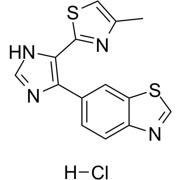 6-(4-(4-Methylthiazol-2-yl)-1H-imidazol-5-yl)benzo[d]thiazole hydrochloride结构式