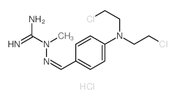 Hydrazinecarboximidamide,2-[[4-[bis(2-chloroethyl)amino]phenyl]methylene]-1-methyl-, hydrochloride (1:1) structure