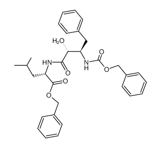 benzyl ((3R)-3-(((benzyloxy)carbonyl)amino)-2-hydroxy-4-phenylbutanoyl)-L-leucinate结构式