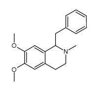 1-Benzyl-1,2,3,4-tetrahydro-6,7-dimethoxy-2-methyl-isochinolin结构式