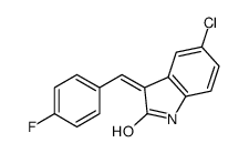 (3E)-5-Chloro-3-(4-fluorobenzylidene)-1,3-dihydro-2H-indol-2-one结构式