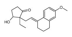 [2S-[2alpha(E),3beta]]-2-[2-(3,4-dihydro-6-methoxy-1(2H)-naphthylidene)ethyl]-2-ethyl-3-hydroxycyclopentan-1-one structure
