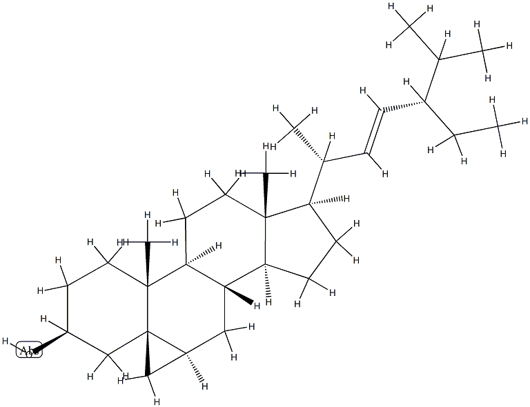 (5β,6α,22E)-3',6-Dihydrocyclopropa[5,6]stigmast-22-en-3β-ol structure