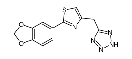 2-(1,3-benzodioxol-5-yl)-4-(2H-tetrazol-5-ylmethyl)-1,3-thiazole结构式