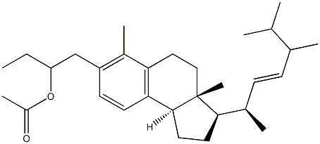 (24ξ)-1,10-Secoergosta-5,7,9,22-tetren-3-ol acetate Structure