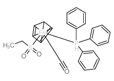 carbon monoxide,cyclopenta-1,3-diene,iron(6+),1-sulfinatoethane,triphenylphosphanium Structure
