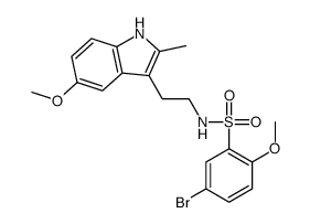 5-bromo-2-methoxy-N-[2-(5-methoxy-2-methyl-1H-indol-3-yl)ethyl]benzenesulfonamide结构式
