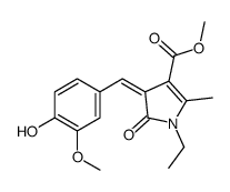 methyl (4Z)-1-ethyl-4-[(4-hydroxy-3-methoxyphenyl)methylidene]-2-methyl-5-oxopyrrole-3-carboxylate结构式