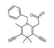 1-benzyl-2,4,4-trimethyl-6-nitromethyl-1,4-dihydro-pyridine-3,5-dicarbonitrile Structure