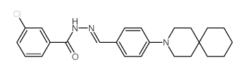 N-[[4-(3-azaspiro[5.5]undec-3-yl)phenyl]methylideneamino]-3-chloro-benzamide Structure