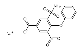 3-nitro-4-phenoxy-5-sulfamoyl-benzoic acid sodium salt Structure