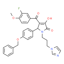 5-[4-(benzyloxy)phenyl]-4-(3-fluoro-4-methoxybenzoyl)-3-hydroxy-1-[3-(1H-imidazol-1-yl)propyl]-1,5-dihydro-2H-pyrrol-2-one structure