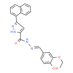 (E)-N-(3-ethoxy-4-hydroxybenzylidene)-3-(naphthalen-1-yl)-1H-pyrazole-5-carbohydrazide structure