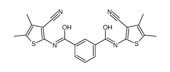 1-N,3-N-bis(3-cyano-4,5-dimethylthiophen-2-yl)benzene-1,3-dicarboxamide Structure